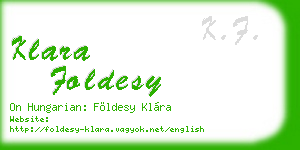 klara foldesy business card